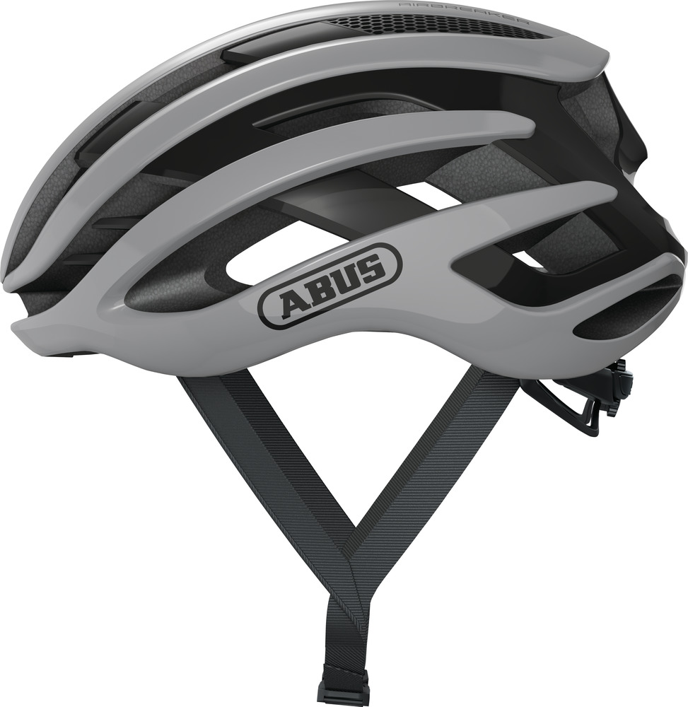 Abus AIRBREAKER Fahrradhelm, race grey, Seitenansicht