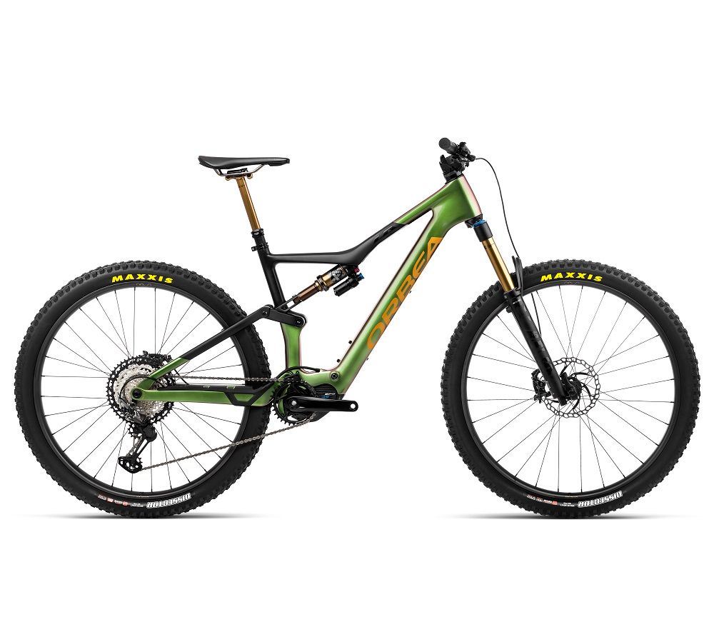 Orbea RISE M-TEAM Mountain E-Bike 2023 - Chameleon Goblin Green (Gloss)-Black (Matt)