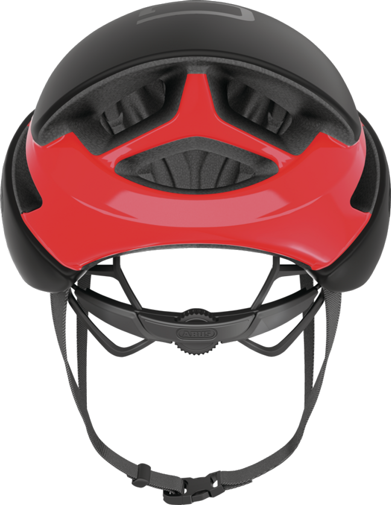 Abus GAMECHANGER Fahrradhelm, black red, Rückansicht