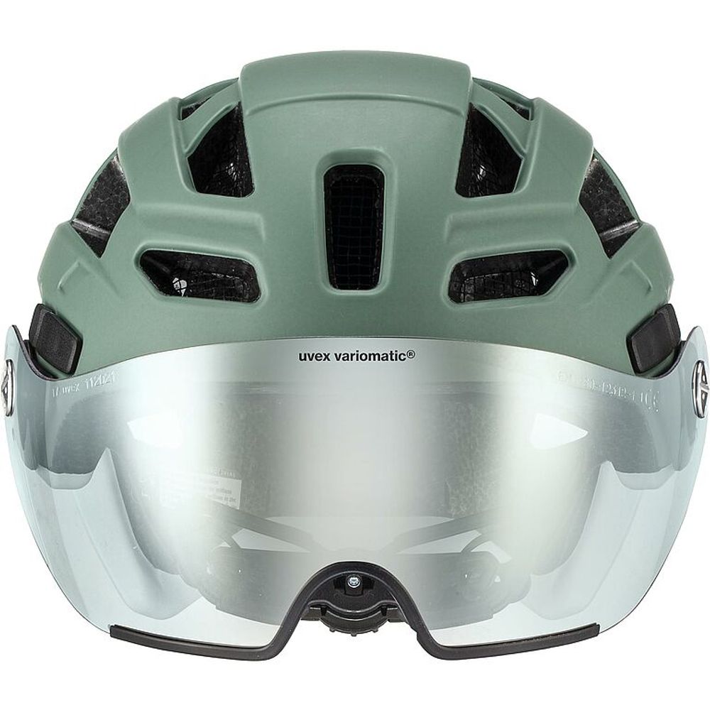 uvex finale visor V Helm, moss green-cloud matt, Vorderansicht