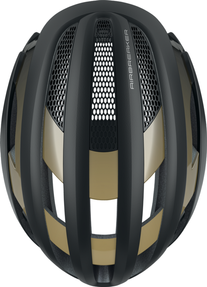 Abus AIRBREAKER Fahrradhelm, black gold, Draufsicht