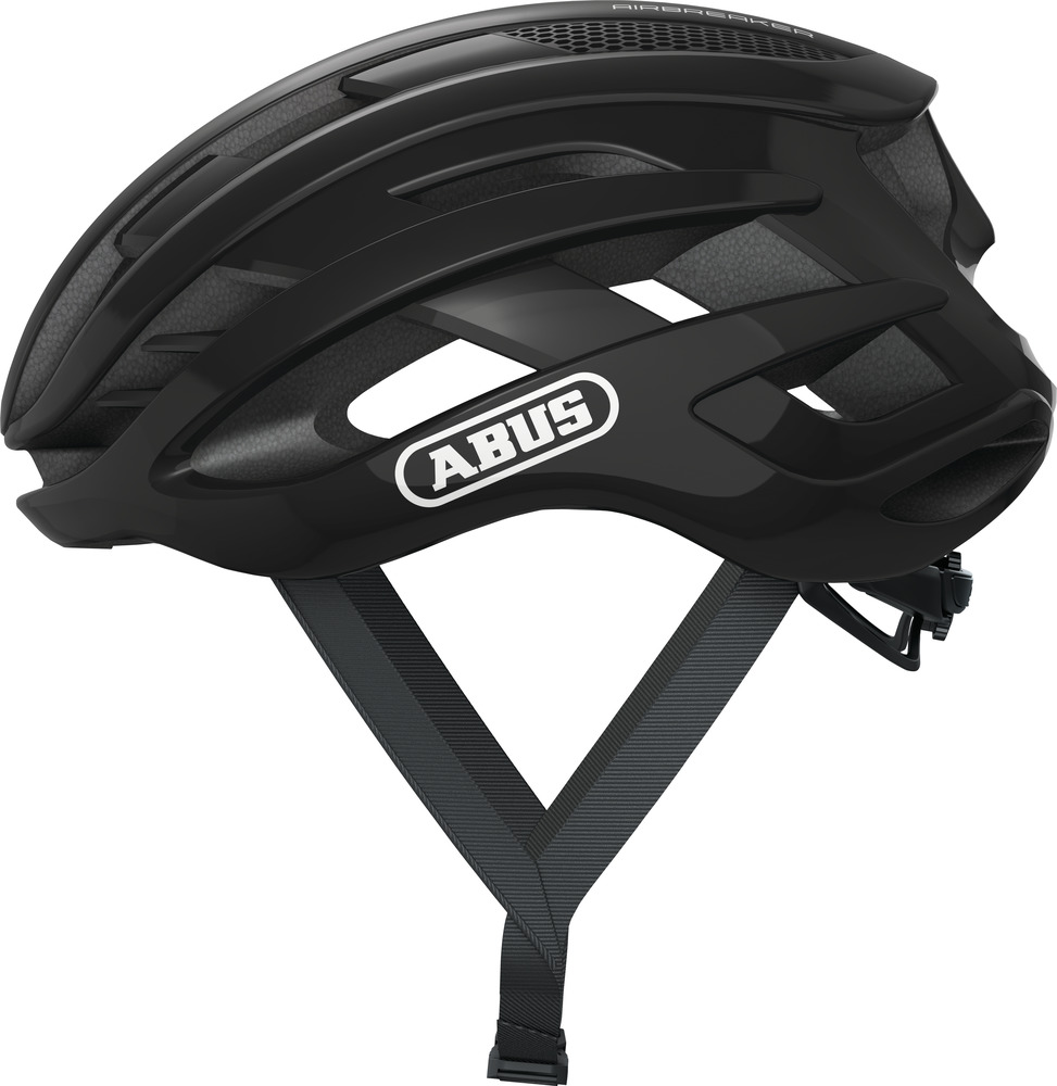 Abus AIRBREAKER Fahrradhelm, shiny black, Seitenansicht