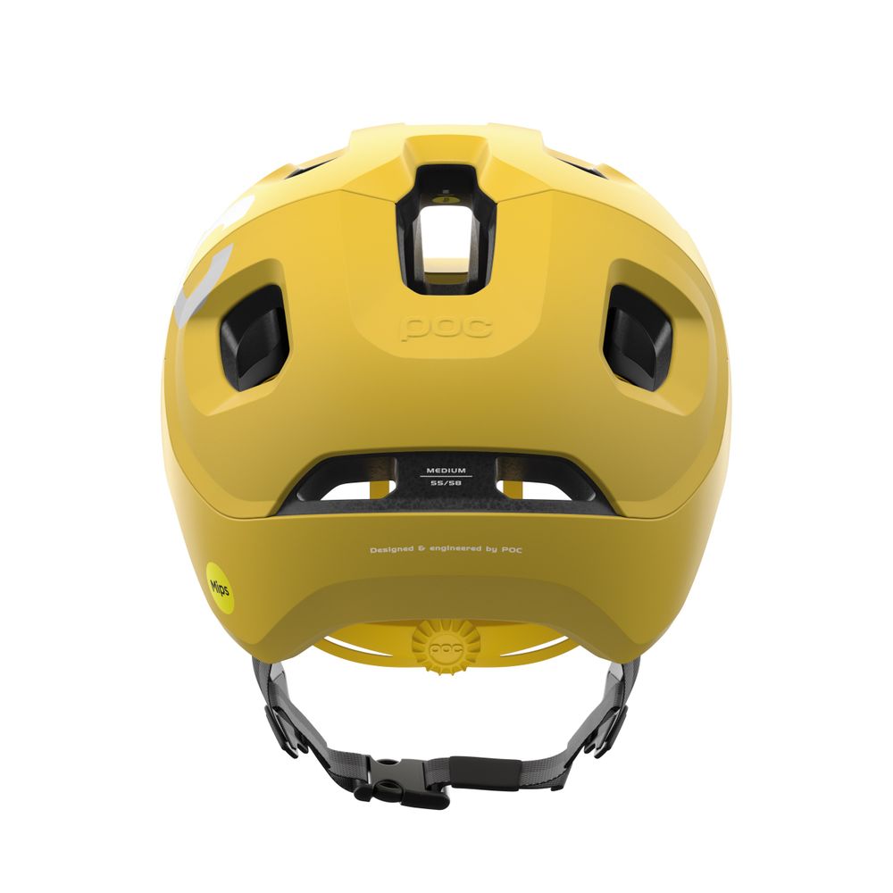 POC Axion Race MIPS Fahrradhelm / aventurine yellow matt / Rückansicht