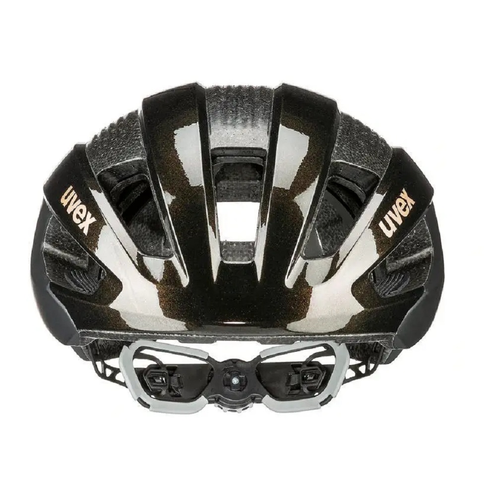 uvex rise cc Women´s Edition Fahrradhelm, black - goldflakes mat, Frontansicht