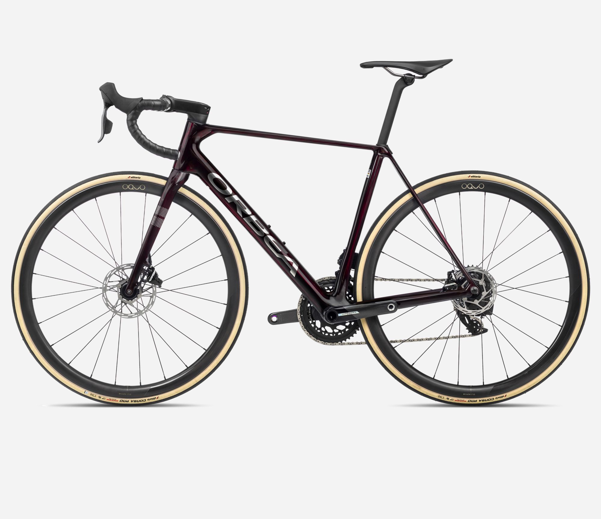 Orbea Orca M21eLTD PWR 2024, Wine Red - Titanium (Gloss), Seitenansicht links