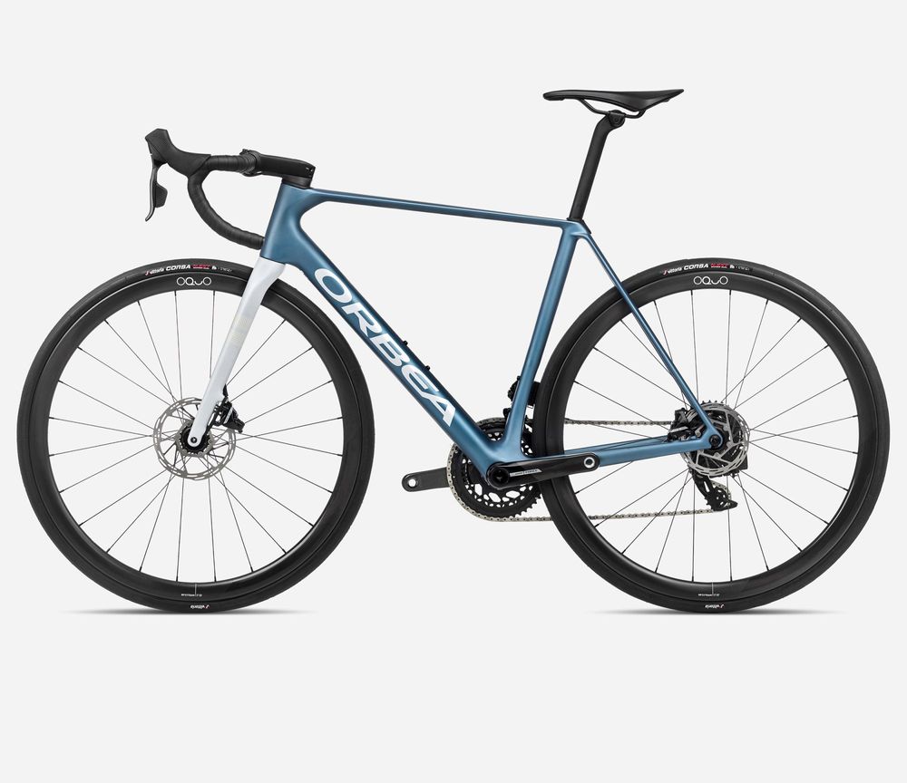 Orbea Orca M21eTeam PWR 2024, Slate Blue-Halo Silver (Matt), Seitenansicht links