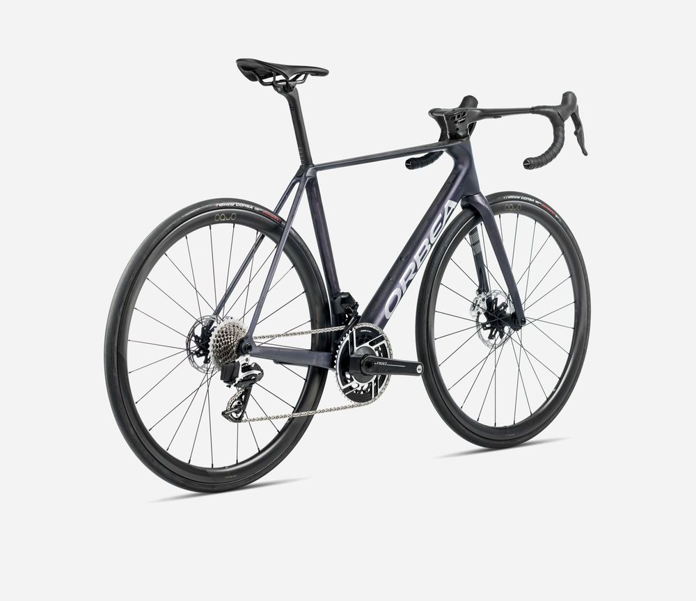 Orbea Orca M30iLTD 2025, Tanzanite (Matt) - Carbon Raw (Matt), Seitenansicht hinten