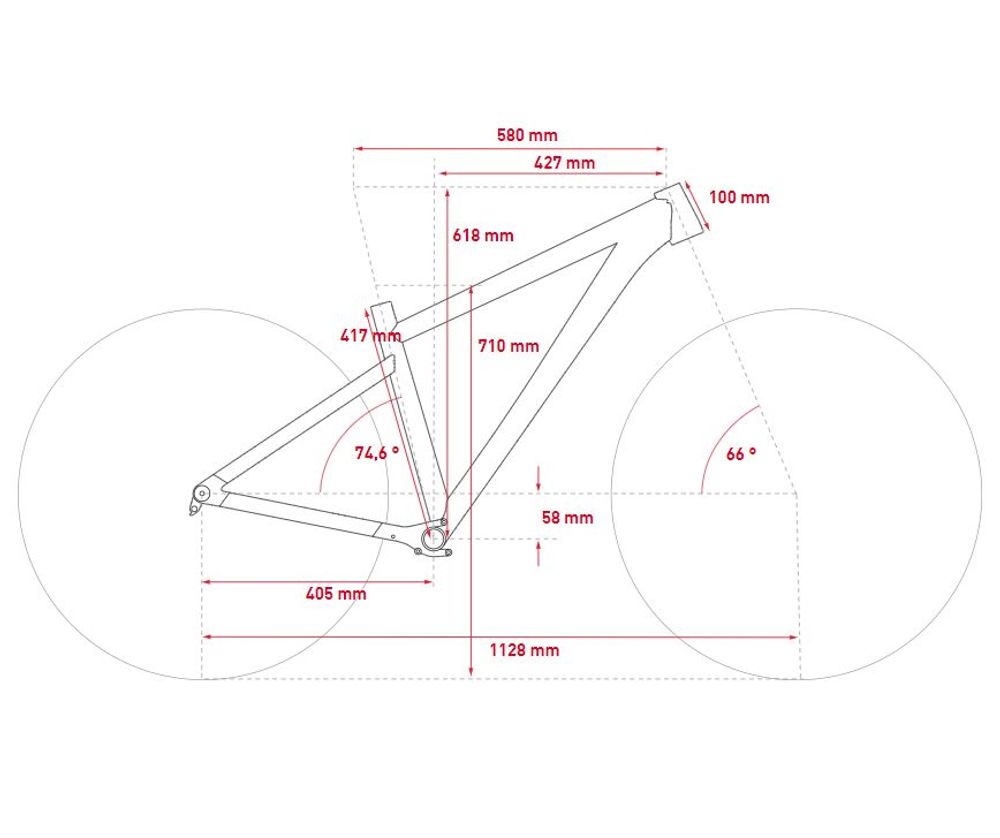 Ghost Nirvana Trail Universal 2022 - Geometrietabelle Größe S