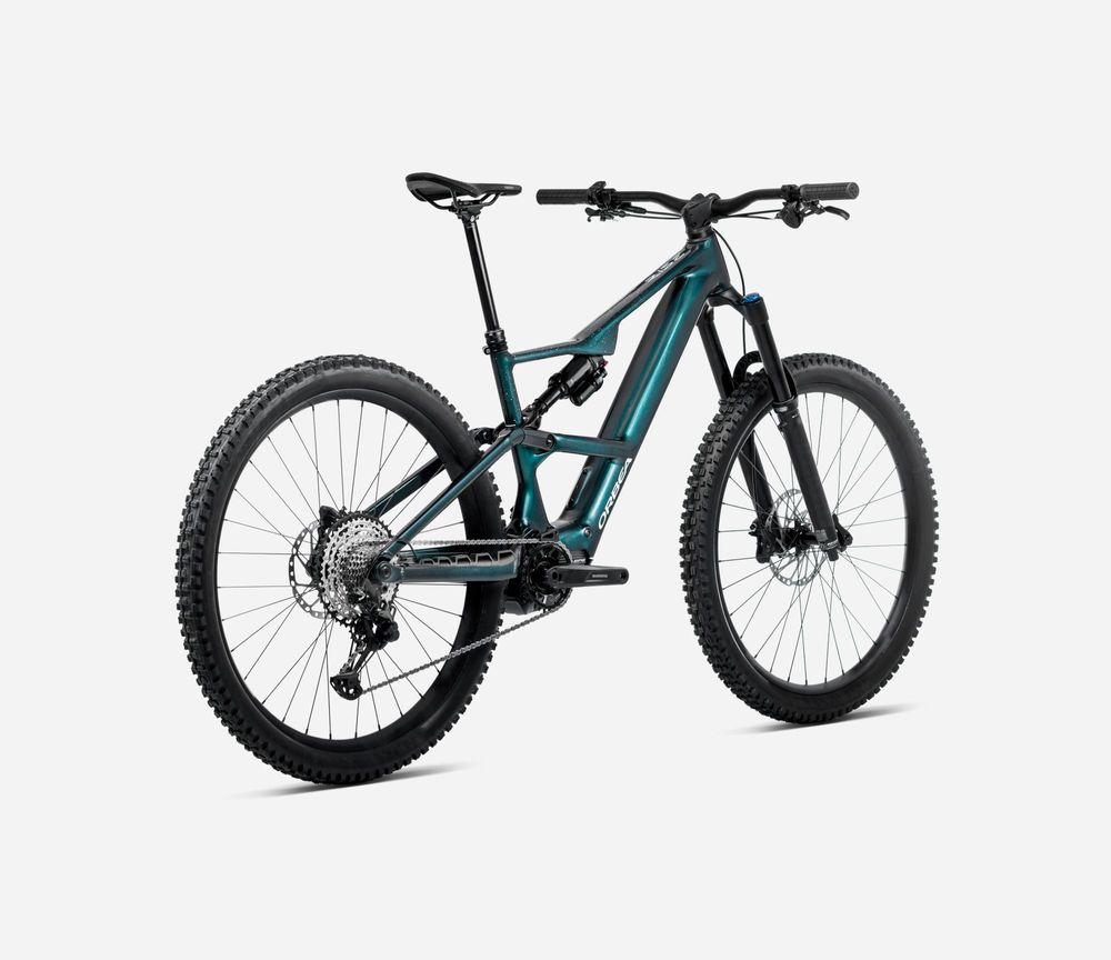 Orbea Rise LT H20 2025, Escape Green-Splash Ice Green (Gloss), Seitenansicht vorne