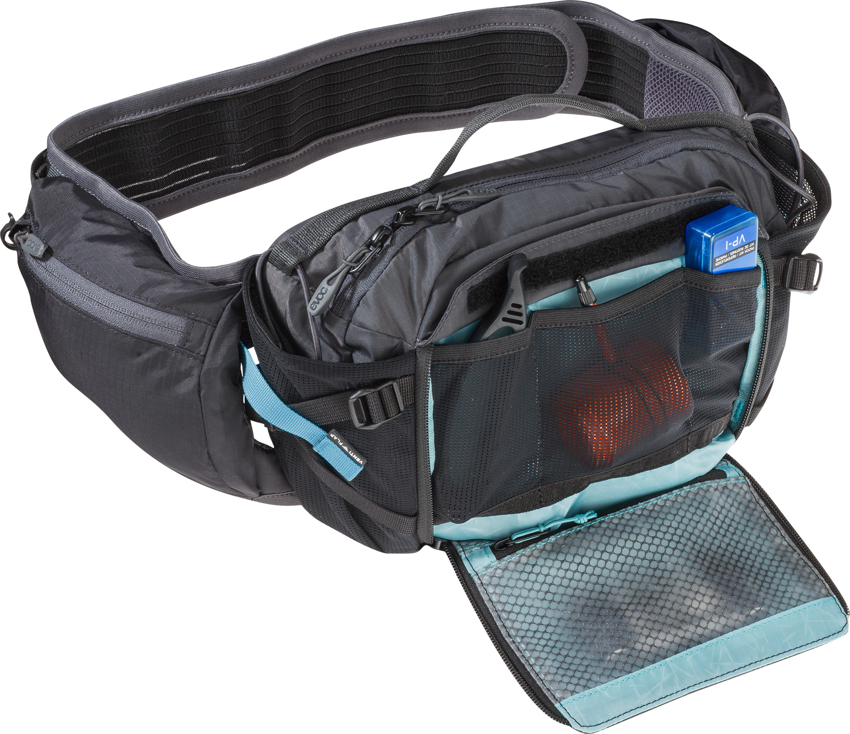 evoc HIP PACK PRO 3l aufgeklappt