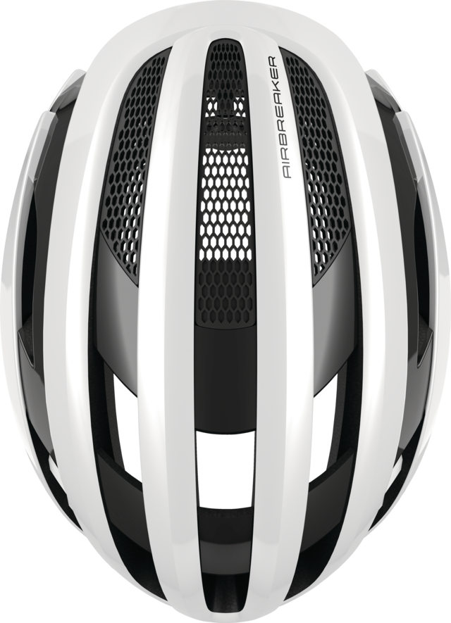 Abus AIRBREAKER Fahrradhelm, polar white, Draufsicht