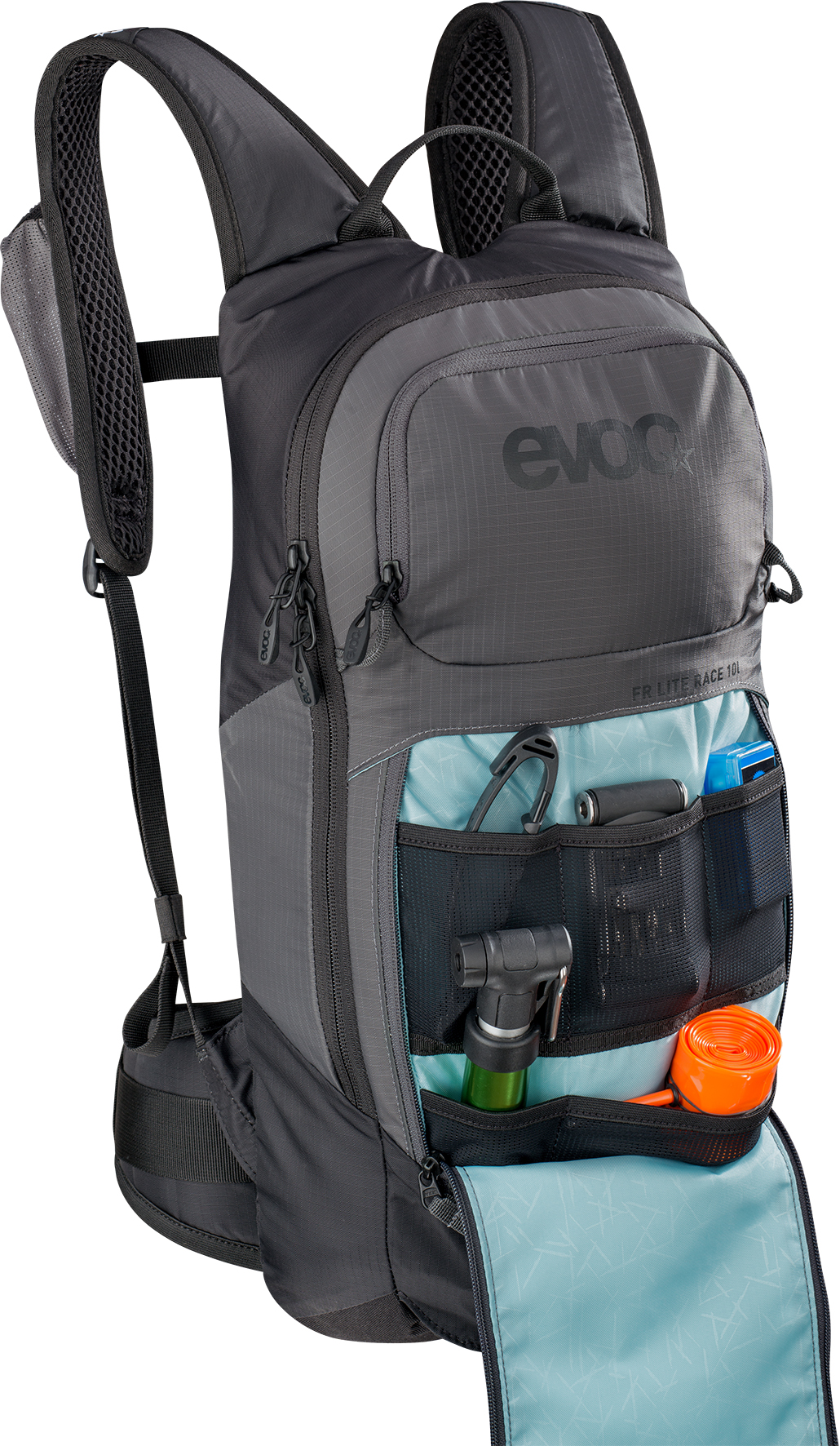 evoc Fr Lite Race 10L Protektorrucksack - Carbon Grey - Black