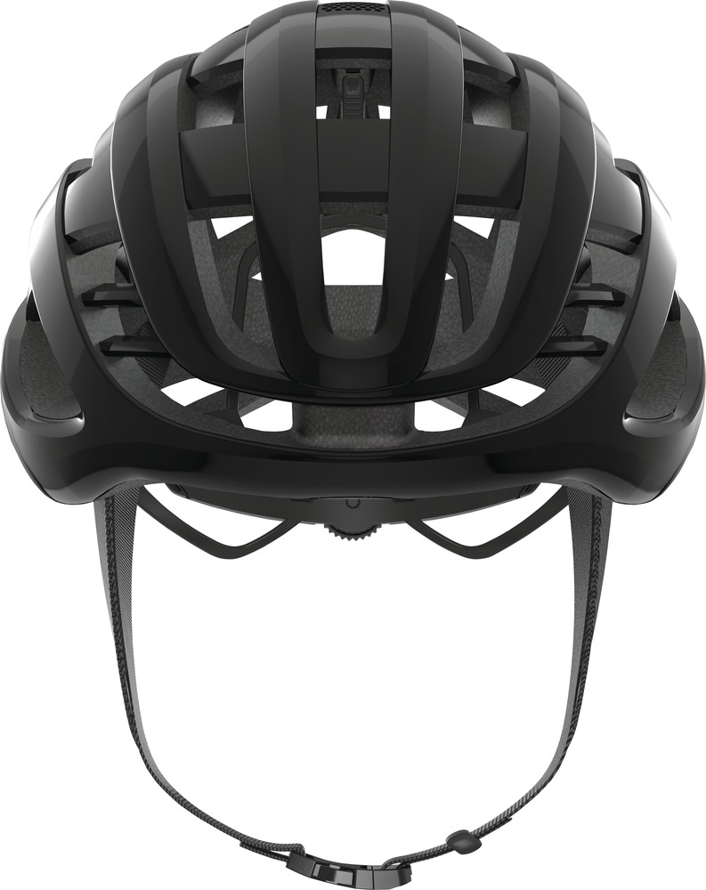Abus AIRBREAKER Fahrradhelm, shiny black, Frontansicht