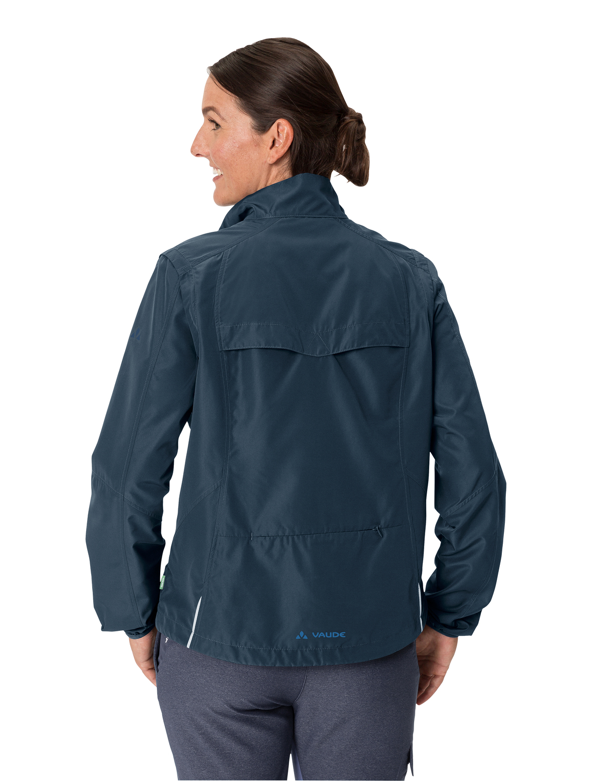 VAUDE Women's Dundee Classic ZO Jacket in dark sea angezogen hinten