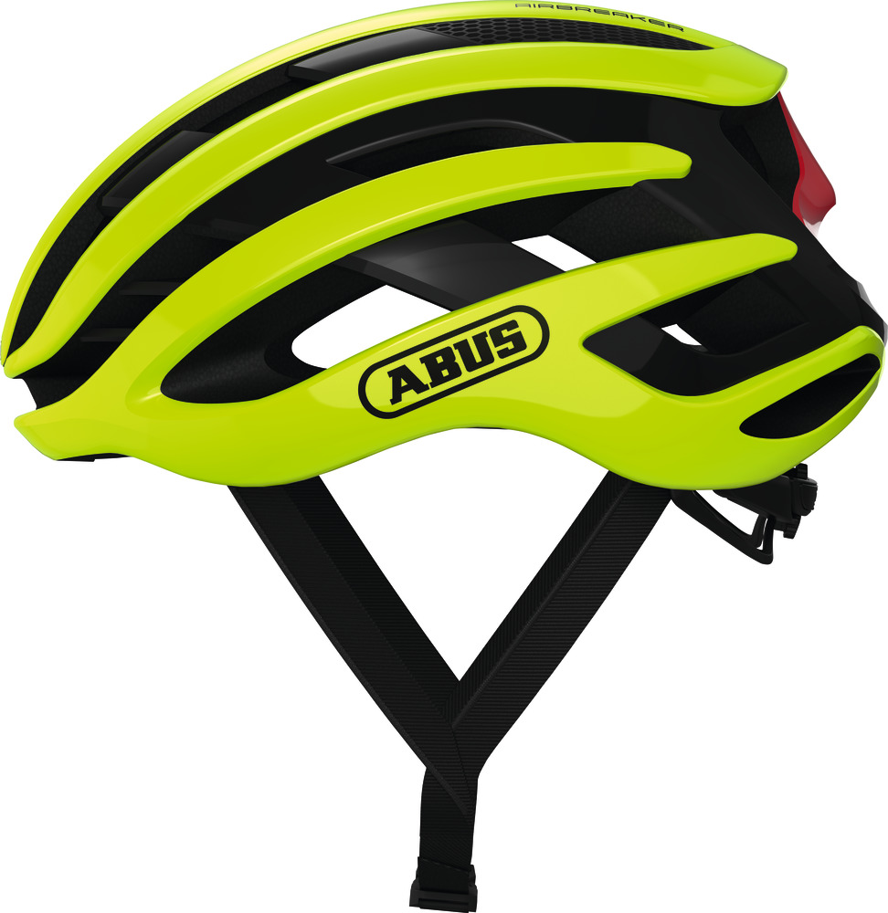 Abus AIRBREAKER Fahrradhelm, neon yellow, Seitenansicht