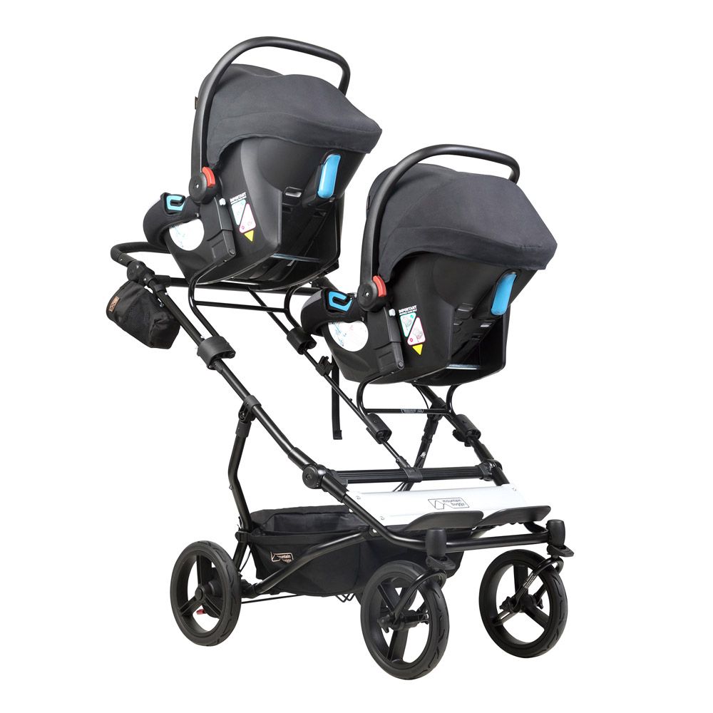 Mountain Buggy Duet V3 Herringbone Zwillings-Kinderwagen mit Babyschalen