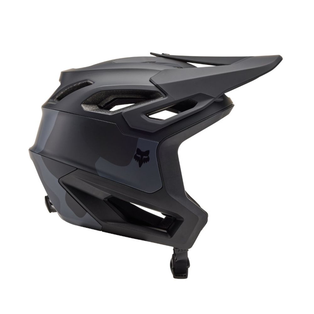 FOX Dropframe Pro Runn, CE Helm, black camo, Seitenansicht