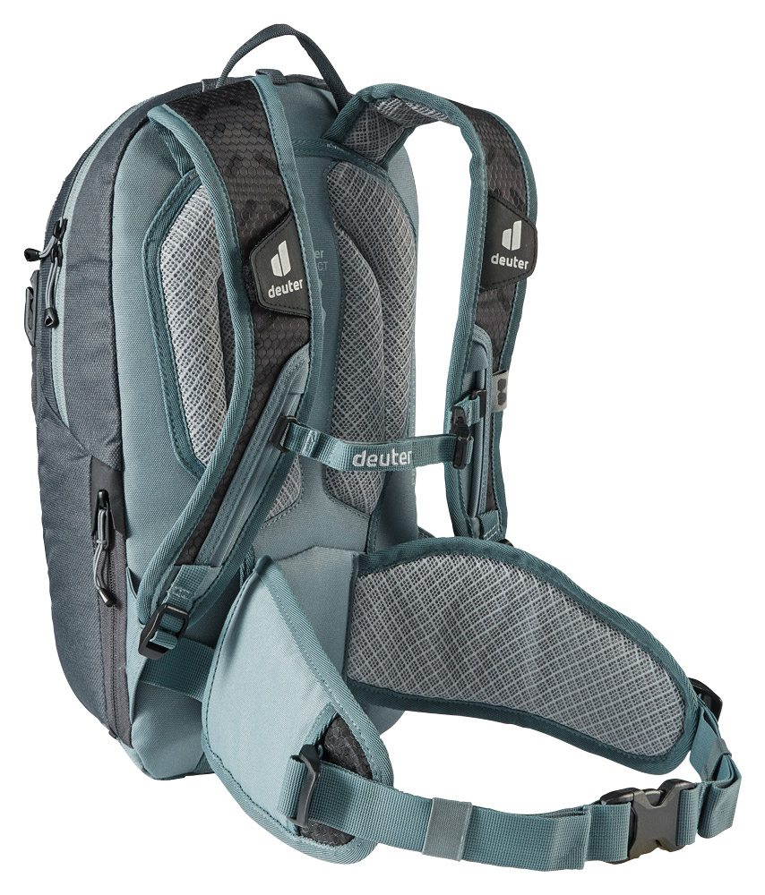 deuter Attack 8 JR Protektor-Rucksack in graphite shale dunkelgrau rückenflossen