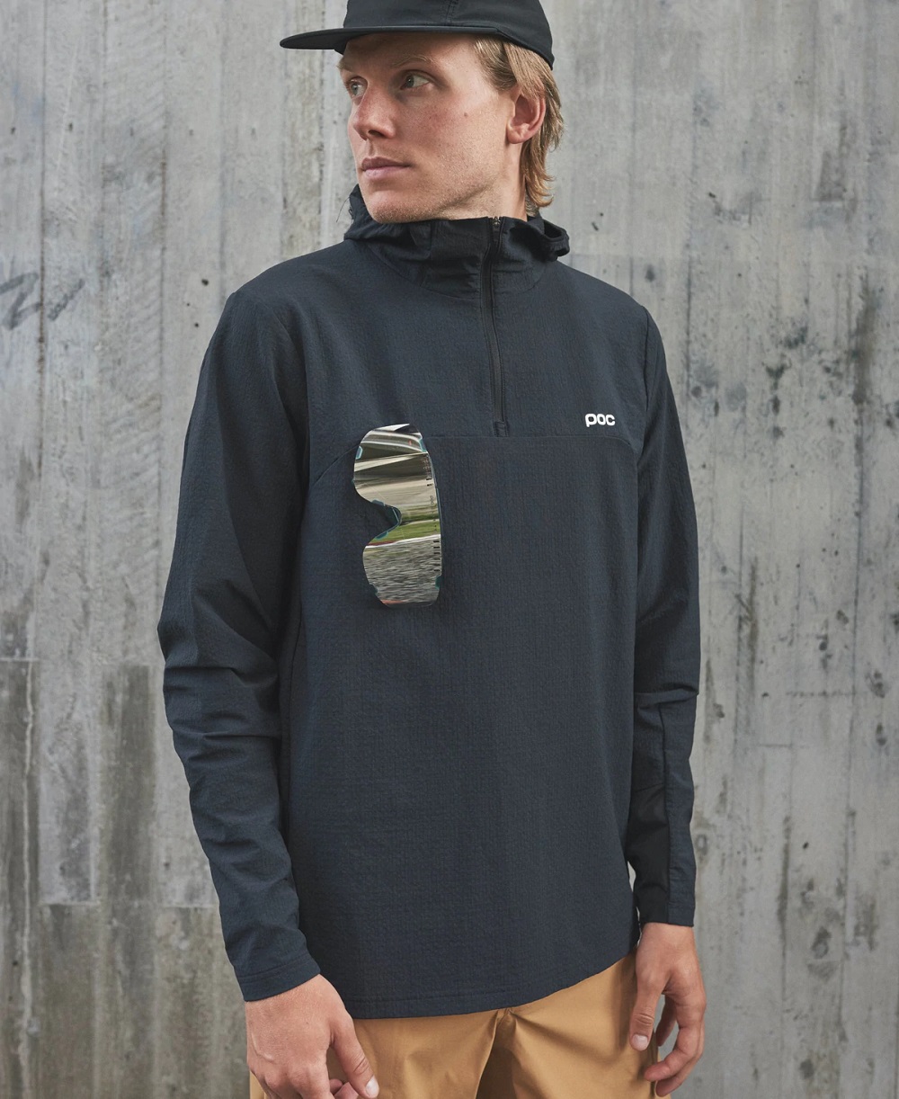 POC, M's Mantle Thermal Hoodie - Uranium Black, Vorderseite