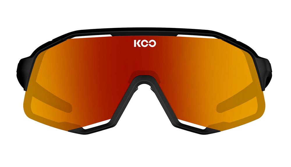 KOO Demos Sonnenbrille, Black matt Red Red mirror Lens, Frontansicht