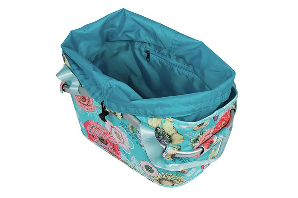 BASIL H.R.-Korb "2Day Carry All Rear Basket", "Bloom Field" sky blue, Innenansicht