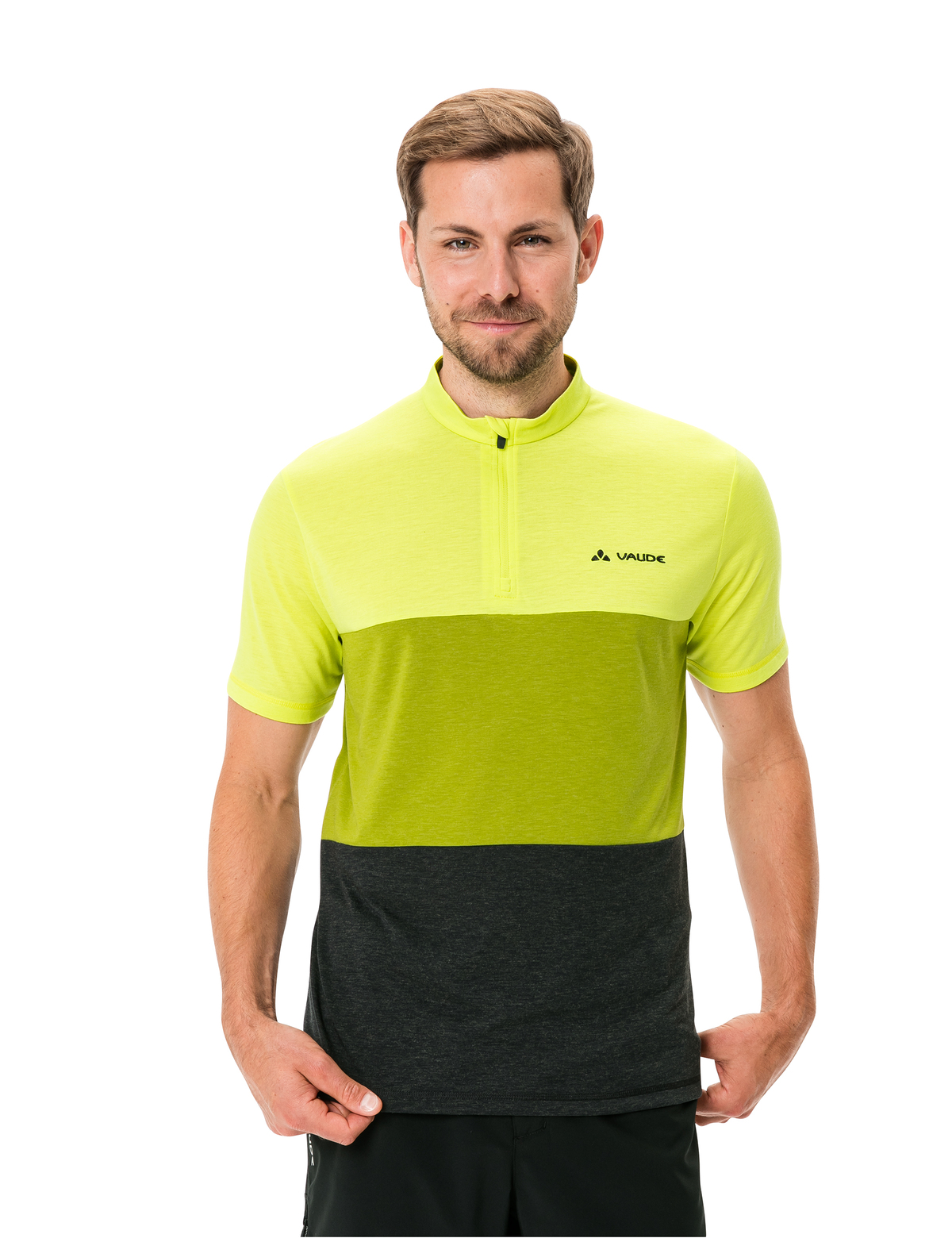 Vaude Men's Qimsa Shirt Radshirt in bright green angezogen vorne