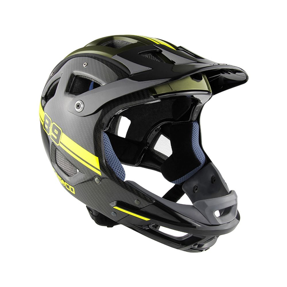 Casco MTBE Carbon Full Face Helm/ Neon Olive/ Seitenansicht