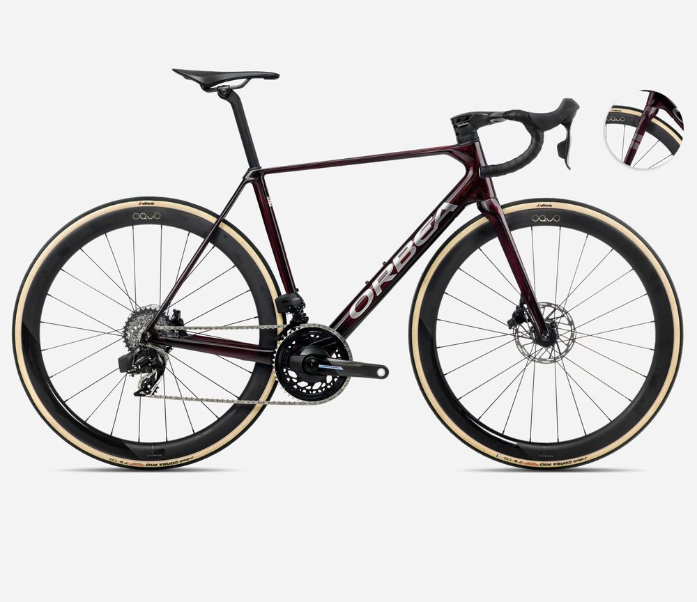 Orbea Orca M21eLTD PWR 2025, Wine Red - Titanium (Gloss), Seitenansicht rechts