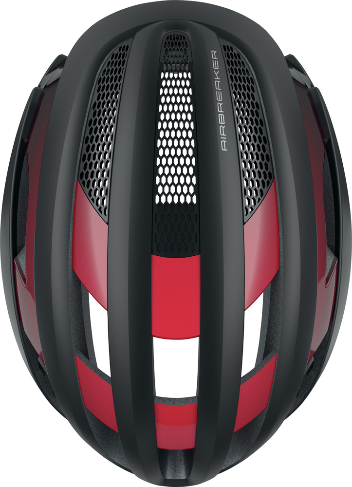 Abus AIRBREAKER Fahrradhelm, black red, Draufsicht