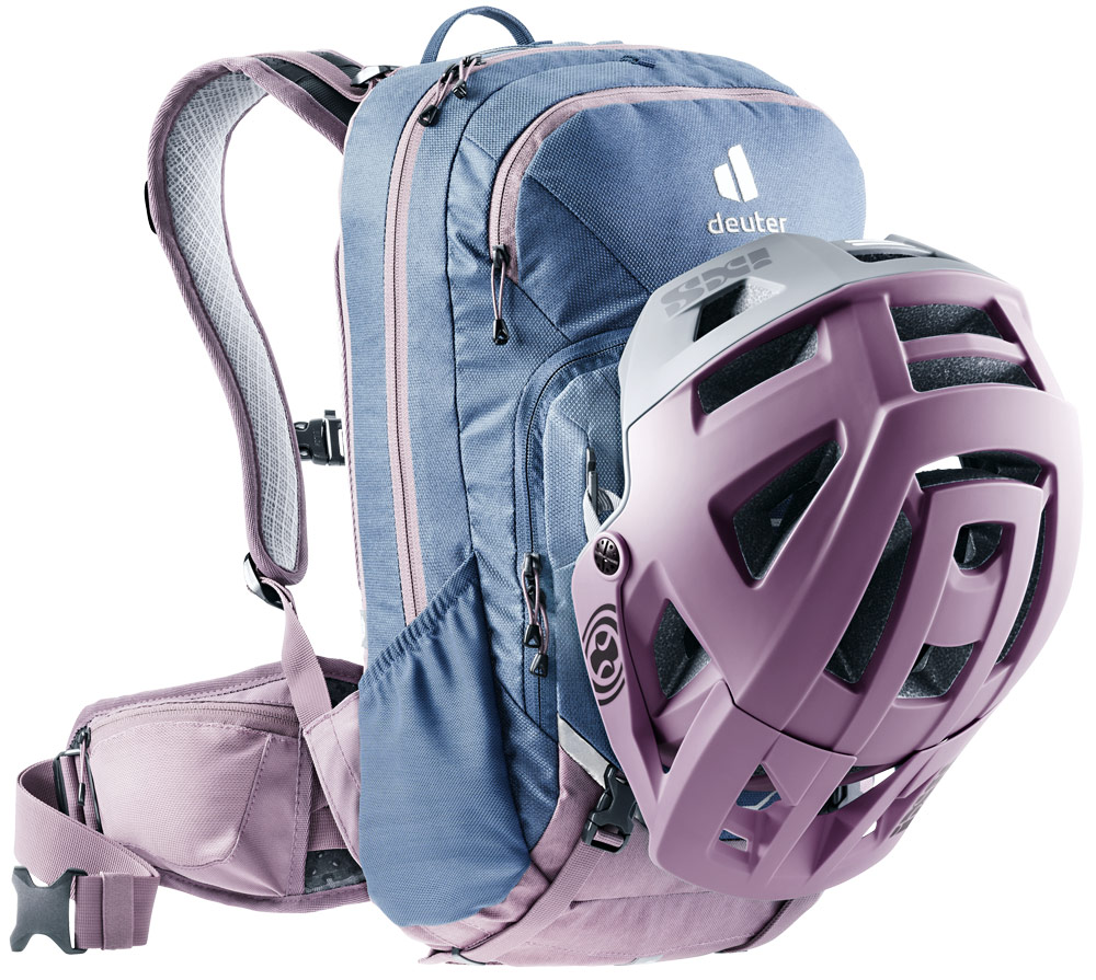 deuter Attack 14 SL Protektor-Rucksack in marine grape blau lila mit helmhalterung