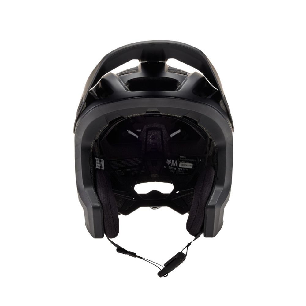 FOX Dropframe Pro MT BLK,CE Helm, matte black, Frontansicht