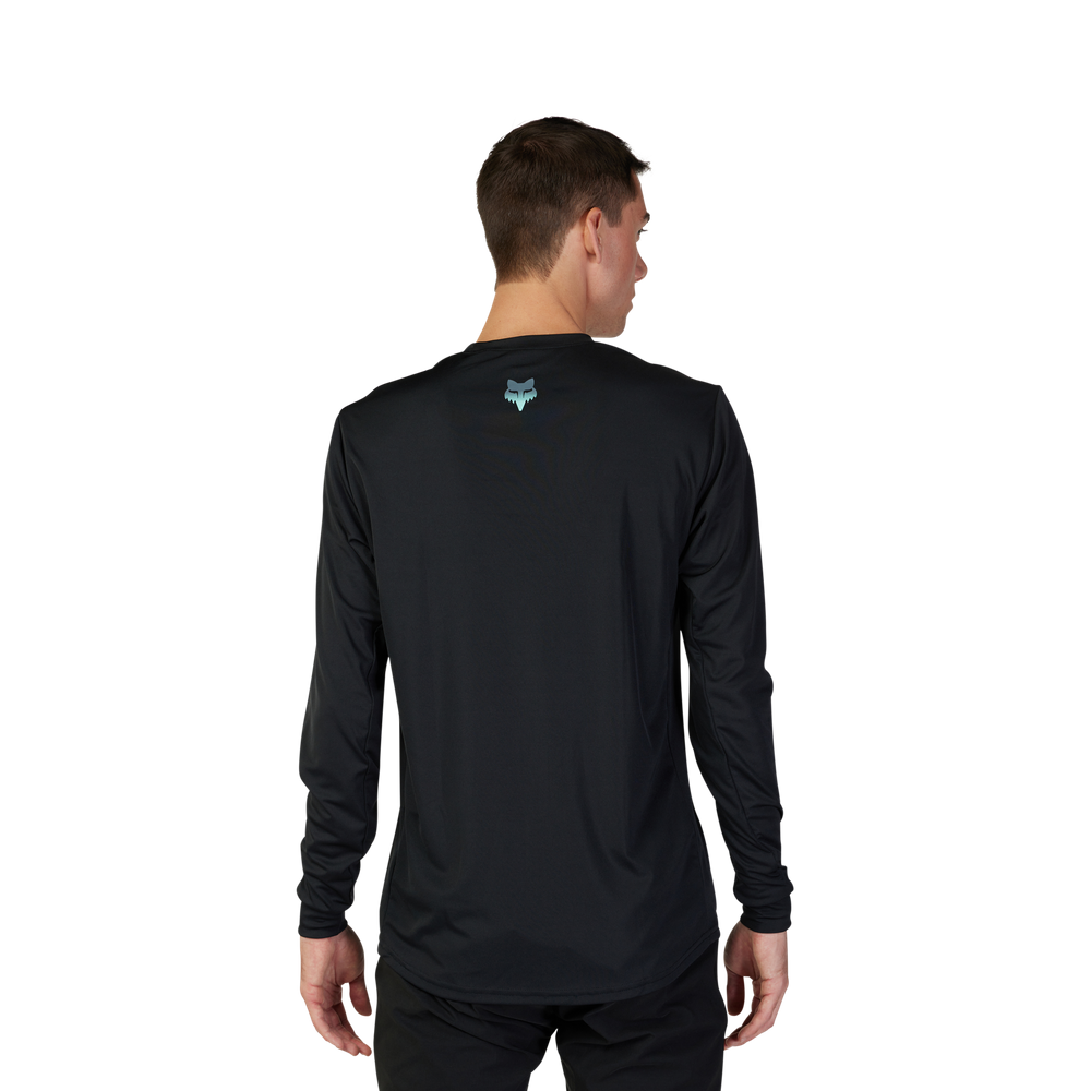 FOX Ranger LS Jersey Dose Langarmshirt, black/blue, Rückansicht angezogen