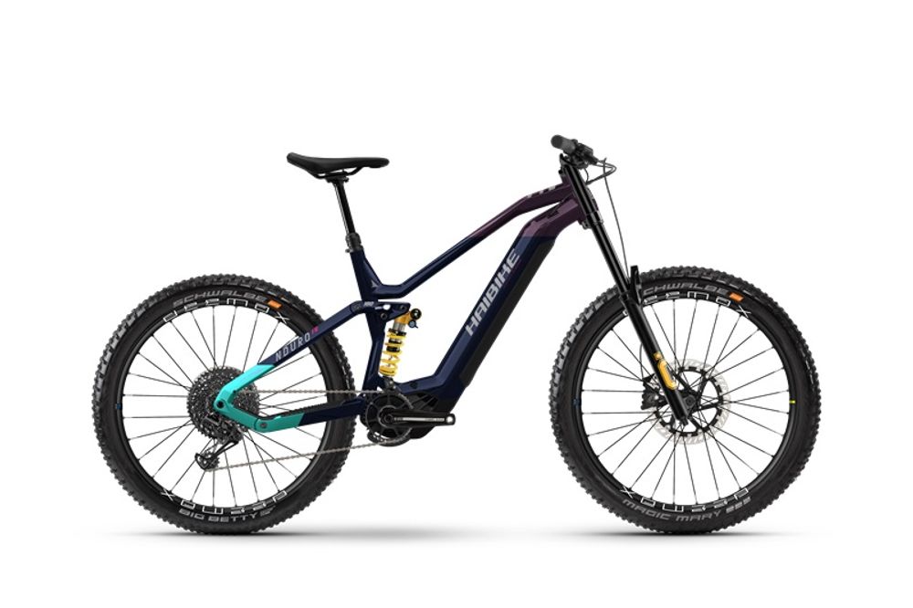 Haibike Nduro 8 Freeride 2022 - navy/purple/aqua/grey - gloss - Seitenansicht