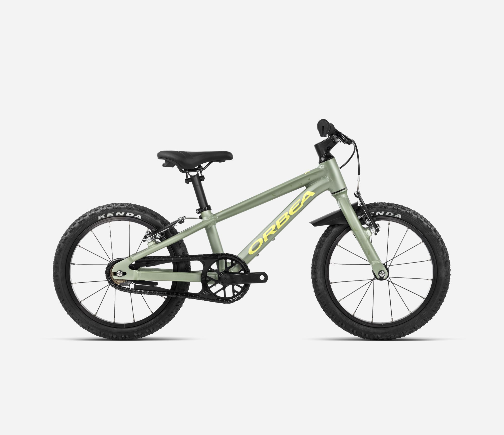 Orbea MX 16 2024, Metallic Green Artichoke (Matt) - Yellow (Matt), Seitenansicht