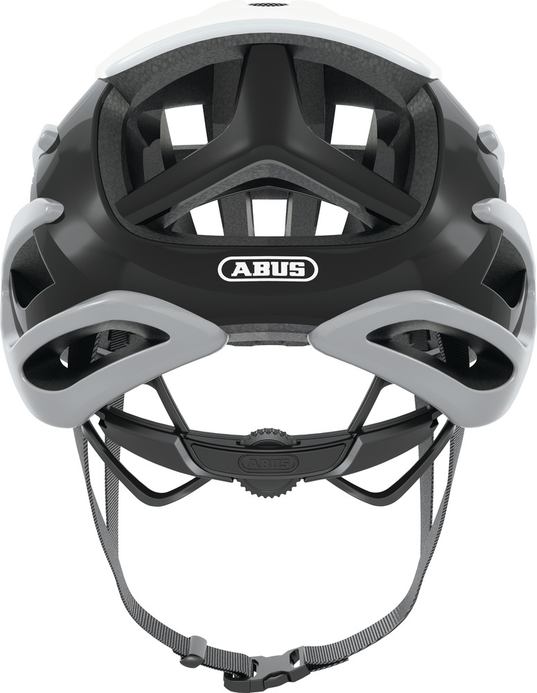 Abus AIRBREAKER Fahrradhelm, silver white, Rückansicht