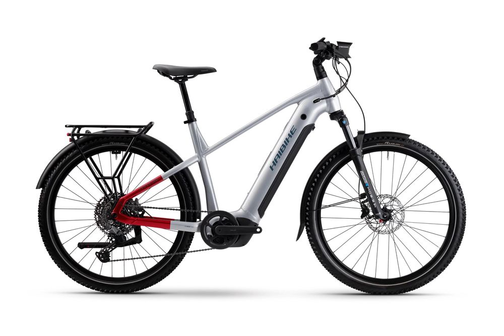 Haibike Trekking 7 High 2025, soft grey/red/blue glänzend