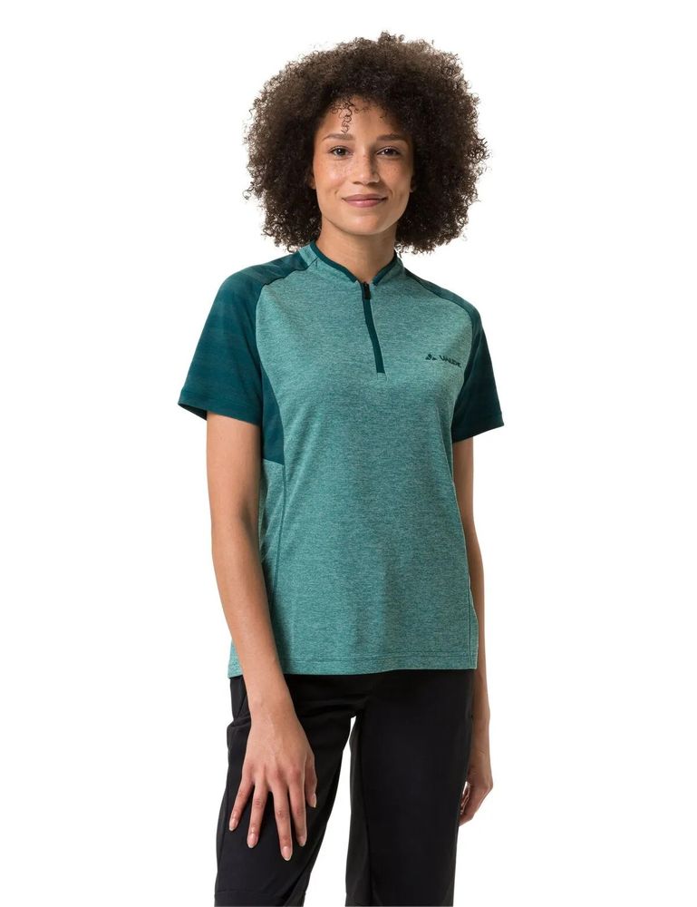 VAUDE Women's Tamaro Shirt III Damen-Radshirt in wave, Vorderansicht angezogen