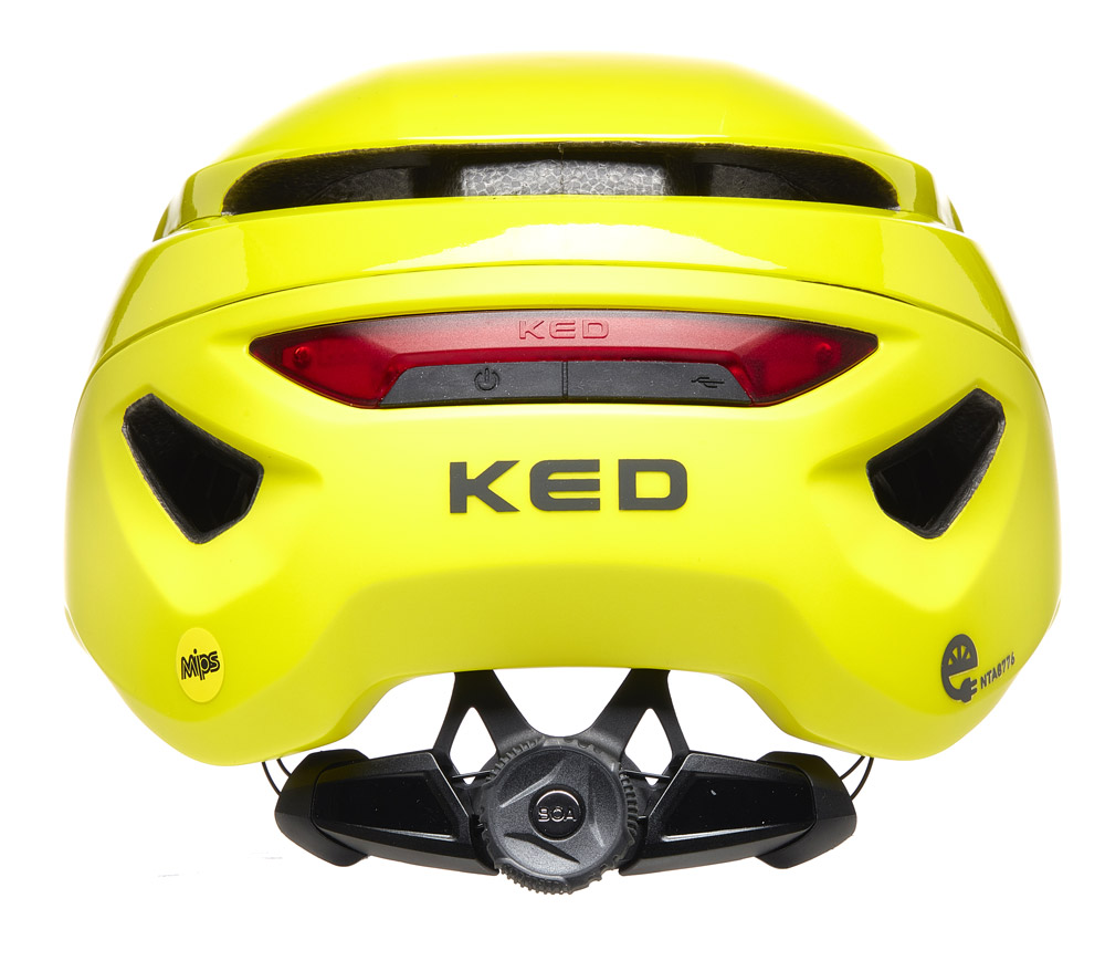 KED MITRO UE1 Fahrradhelm, neon green, Rückansicht