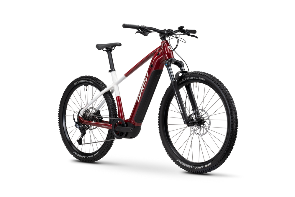 Ghost E-Teru Advanced High 2025, carbon red/chilly white - glossy, Vorderansicht