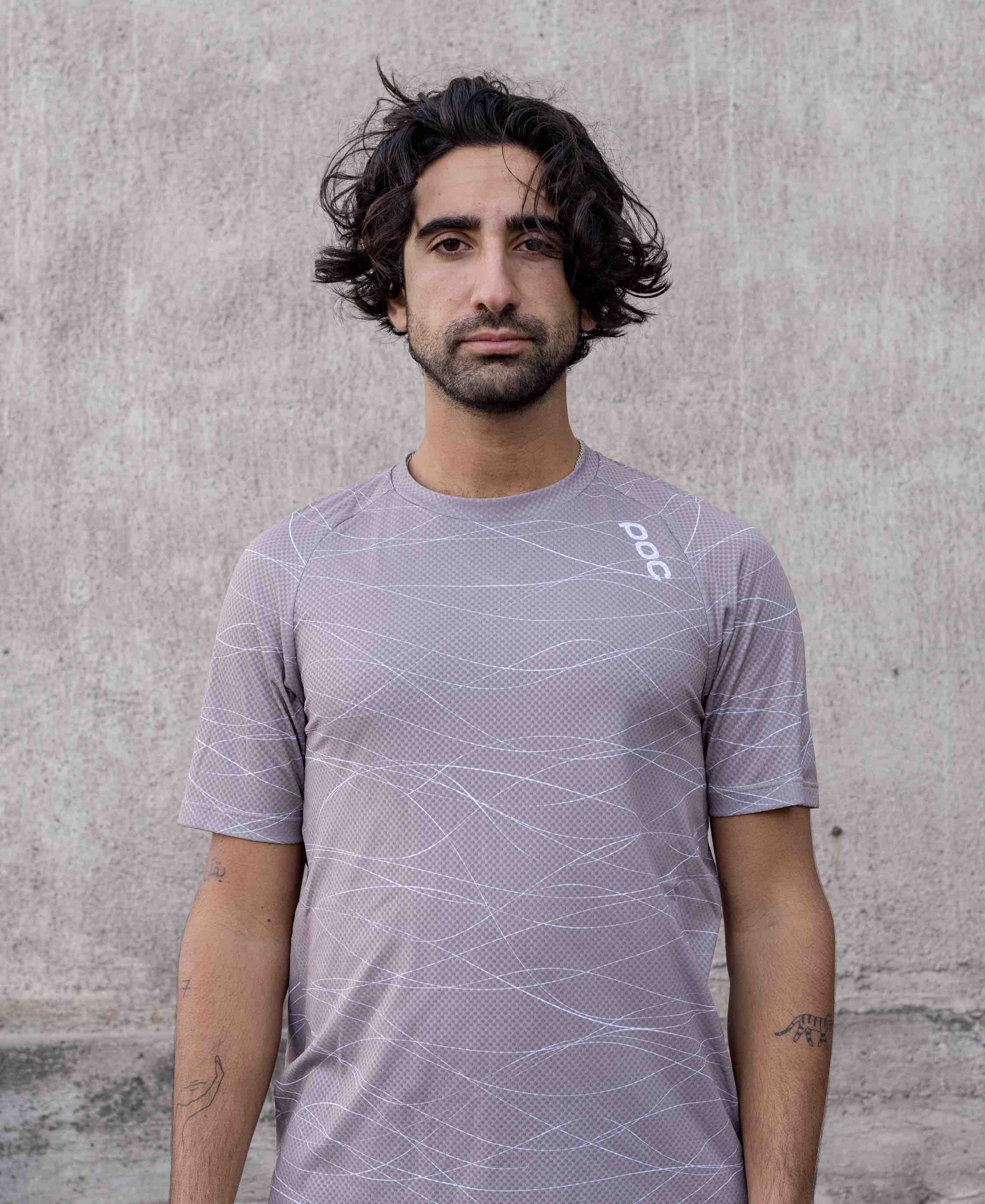 POC, MTB Pure Tee - Lines Moonstone Grey, Vorderseite