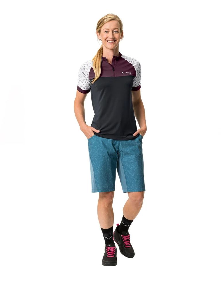 VAUDE Women´s Ledro Print Shirt 2023, cassis, angezogen Vorderansicht angezogen