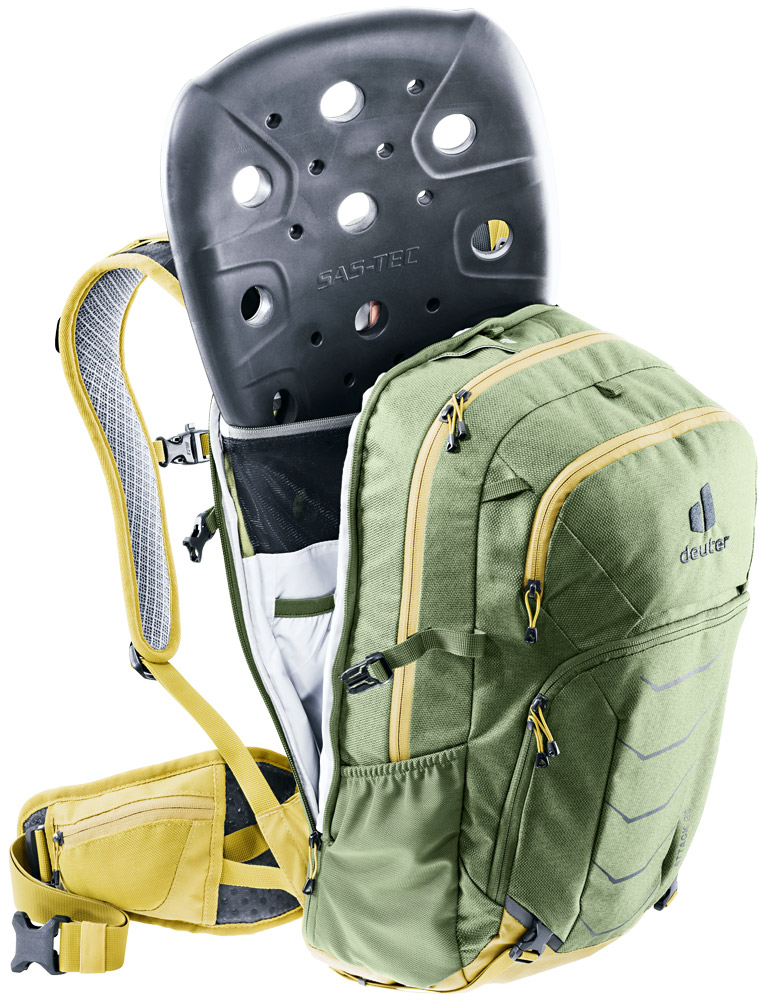 deuter Attack 20 Protektor-Rucksack in khaki-turmeric grün gelb