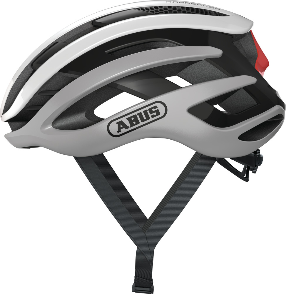 Abus AIRBREAKER Fahrradhelm, silver white, Seitenansicht