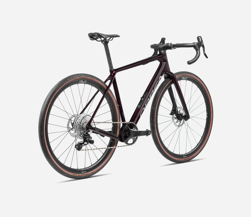 Orbea Terra M21e Team 1X 2024, Wine Red Carbon View (Gloss), Rückansicht