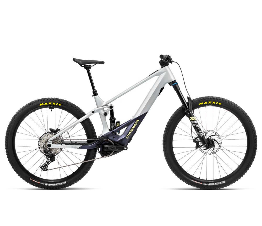 Orbea Wild FS M10 E-MTB 2023 - Halo Silver-Tanzanite Carbon View (Matt)