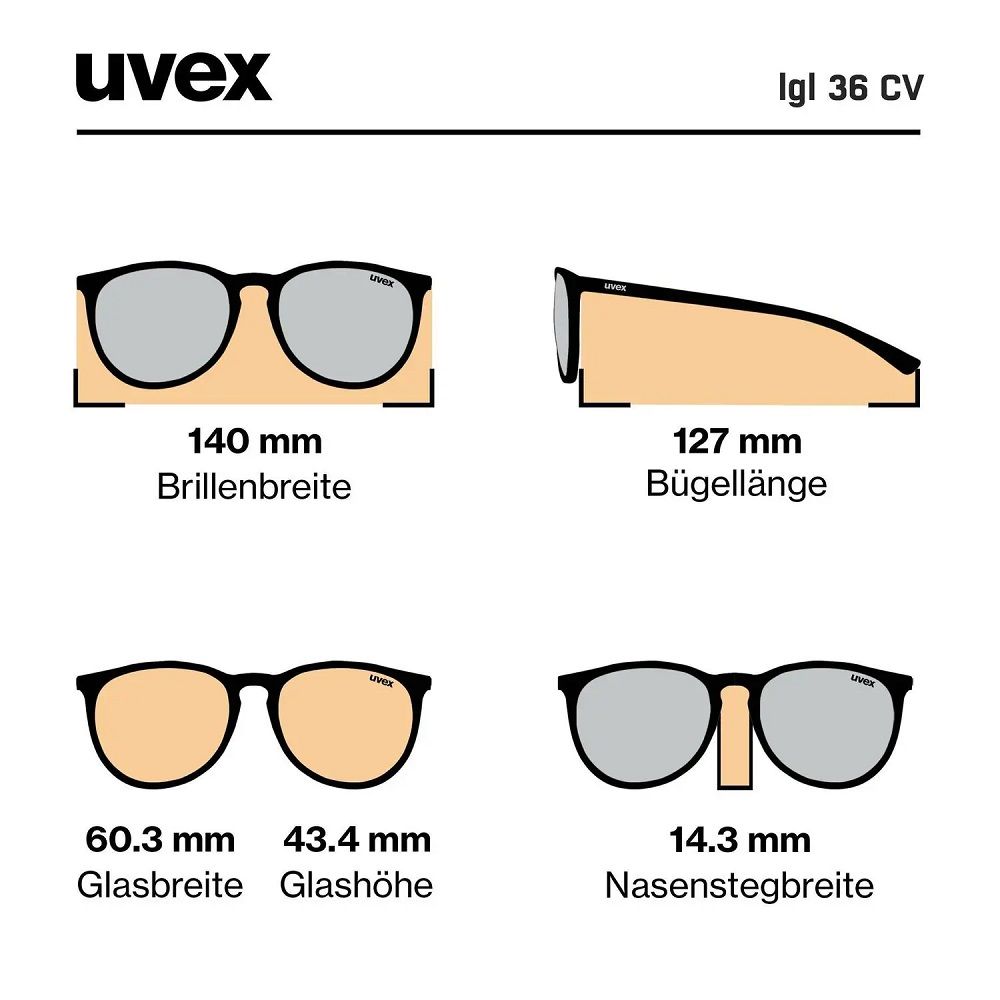 Uvex LGL 36 CV Sonnenbrille - 2. Wahl - black Matt - Info