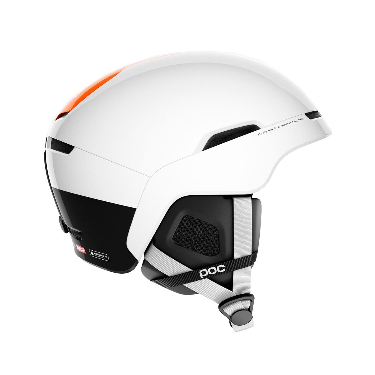 POC Obex BC MIPS Skihelm - Hydrogen White/Fluorescent Orange AVIP