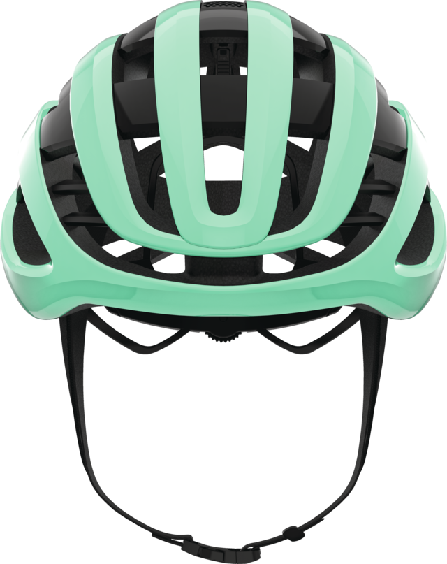 Abus AIRBREAKER Fahrradhelm, celeste green, Frontansicht