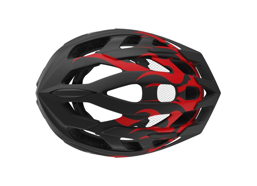 LAZER Helm J1 + LED, matte big flames