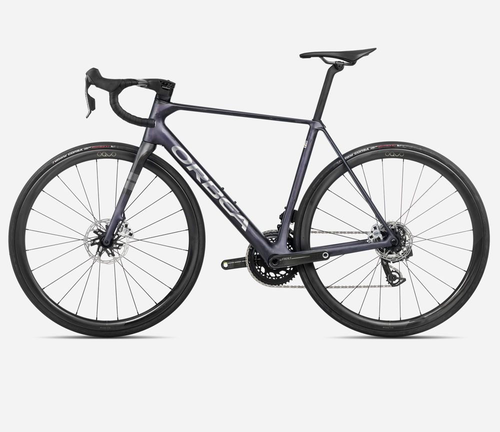 Orbea Orca M11eLTD PWR 2025, Tanzanite (Matt) - Carbon Raw (Matt), Seitenansicht links